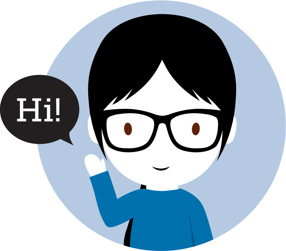 Waving illustration of Pamlea Tseng saying "Hi."